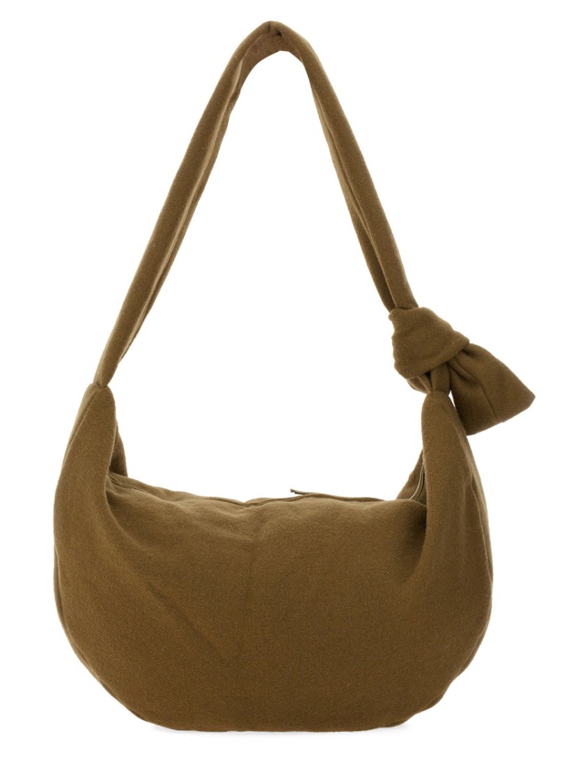 Alysi Brown Wool Bag With Unique Knot Detail Bruin