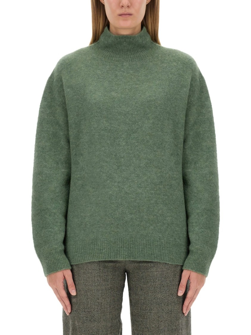 Alysi Relaxed-Fit Turtleneck Sweater With Dropped Shoulders Groen