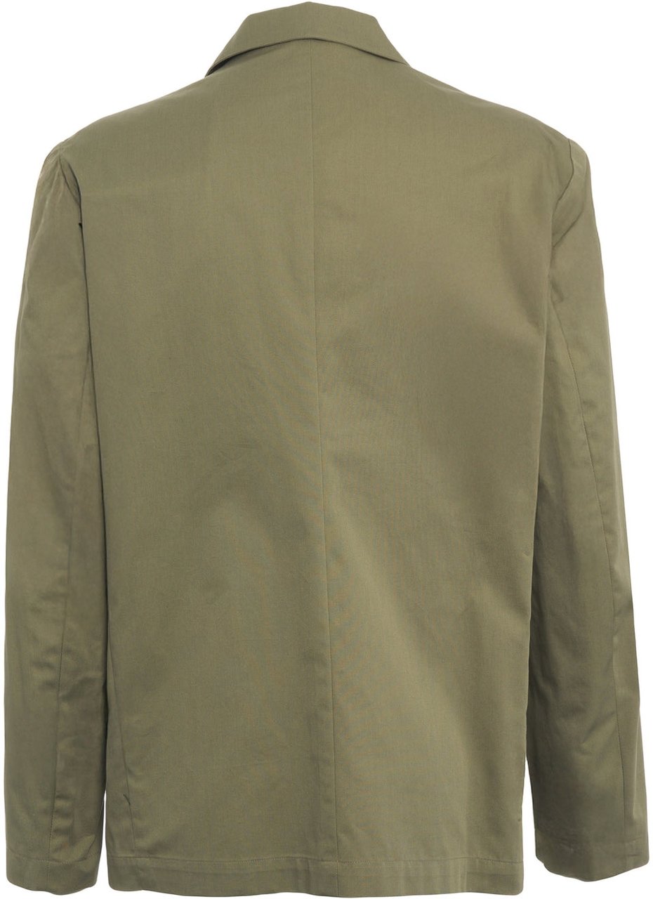 Amaranto Cotton single-breasted blazer Groen