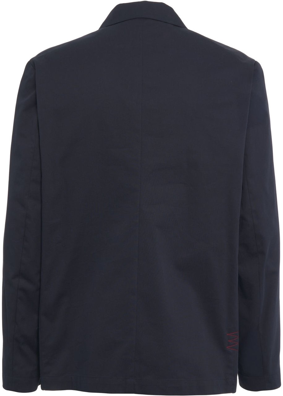 Amaranto Cotton single-breasted blazer Blauw