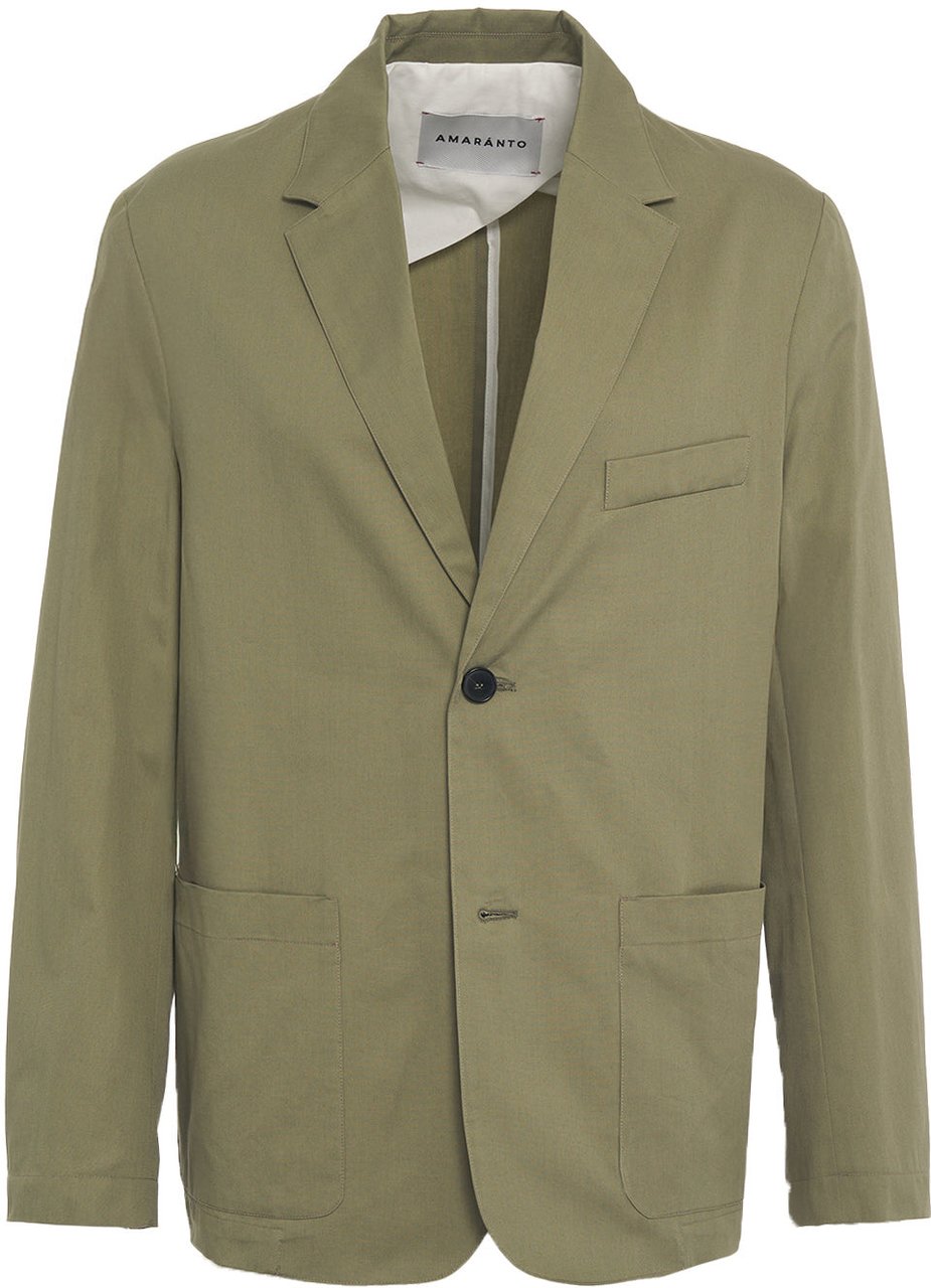Amaranto Cotton single-breasted blazer Groen