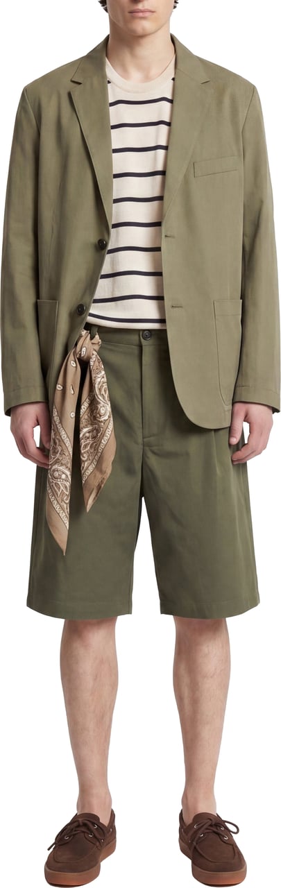 Amaranto Cotton single-breasted blazer Groen