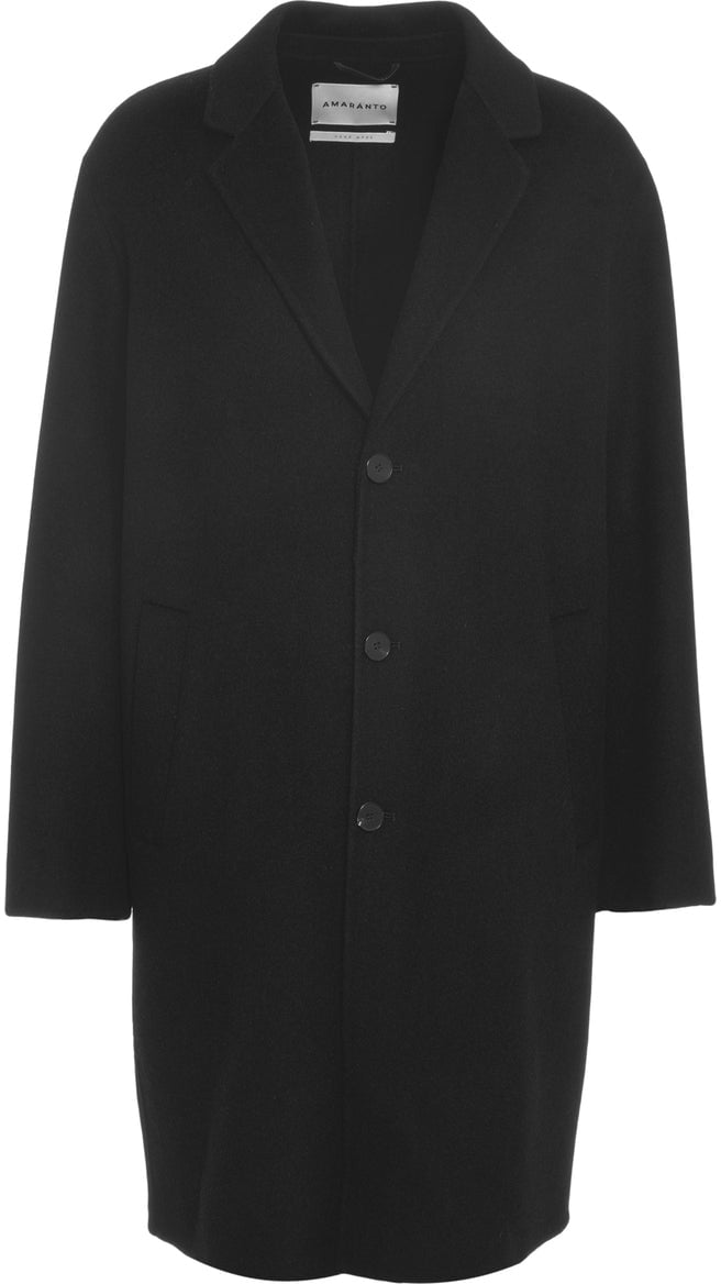 Amaranto Wool-cashmere blend coat Zwart