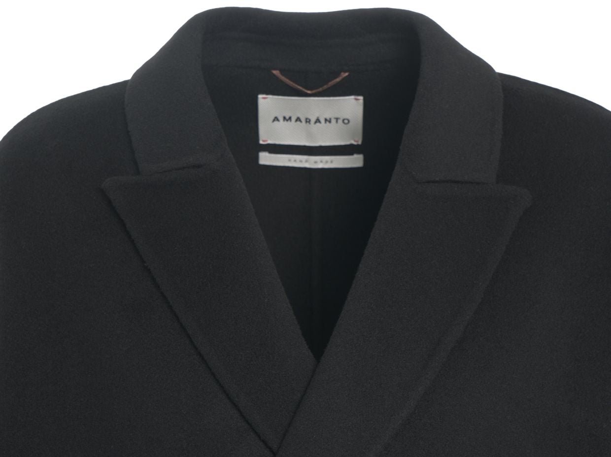 Amaranto Wool-cashmere blend coat Zwart