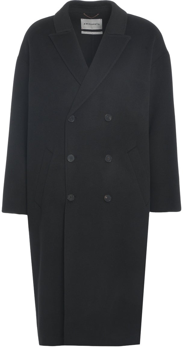 Amaranto Wool-cashmere blend coat Zwart