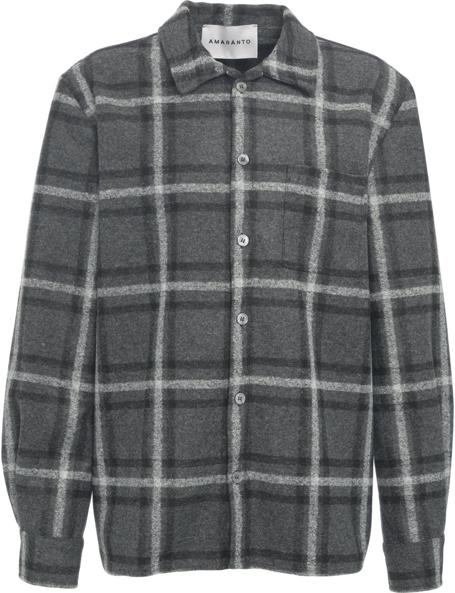 Amaranto Shirt with plaid pattern Beige