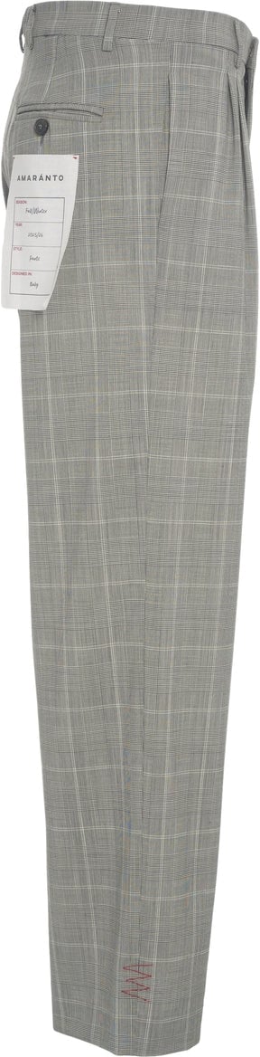 Amaranto Pants with check pattern Grijs