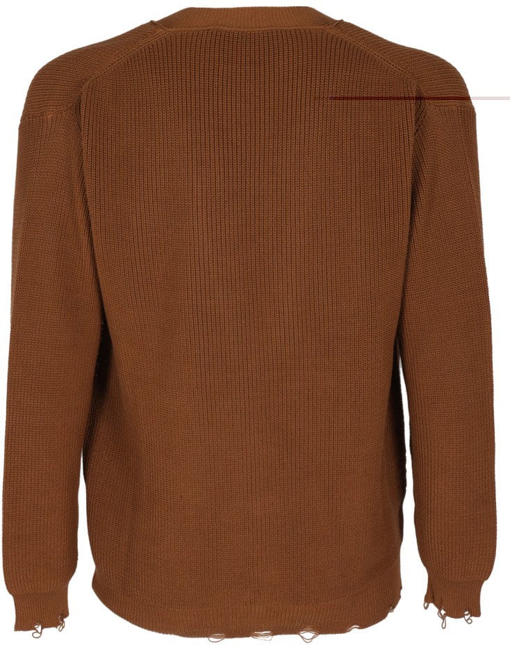Amaranto Brown Cotton Knit Cardigan Bruin