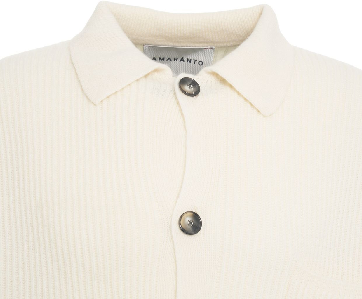 Amaranto Ribbed cardigan Wit