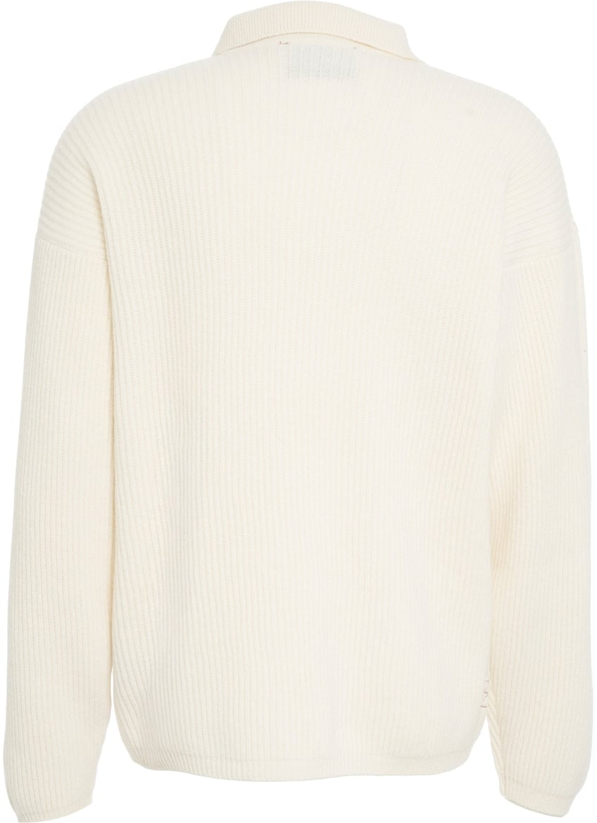 Amaranto Ribbed cardigan Wit