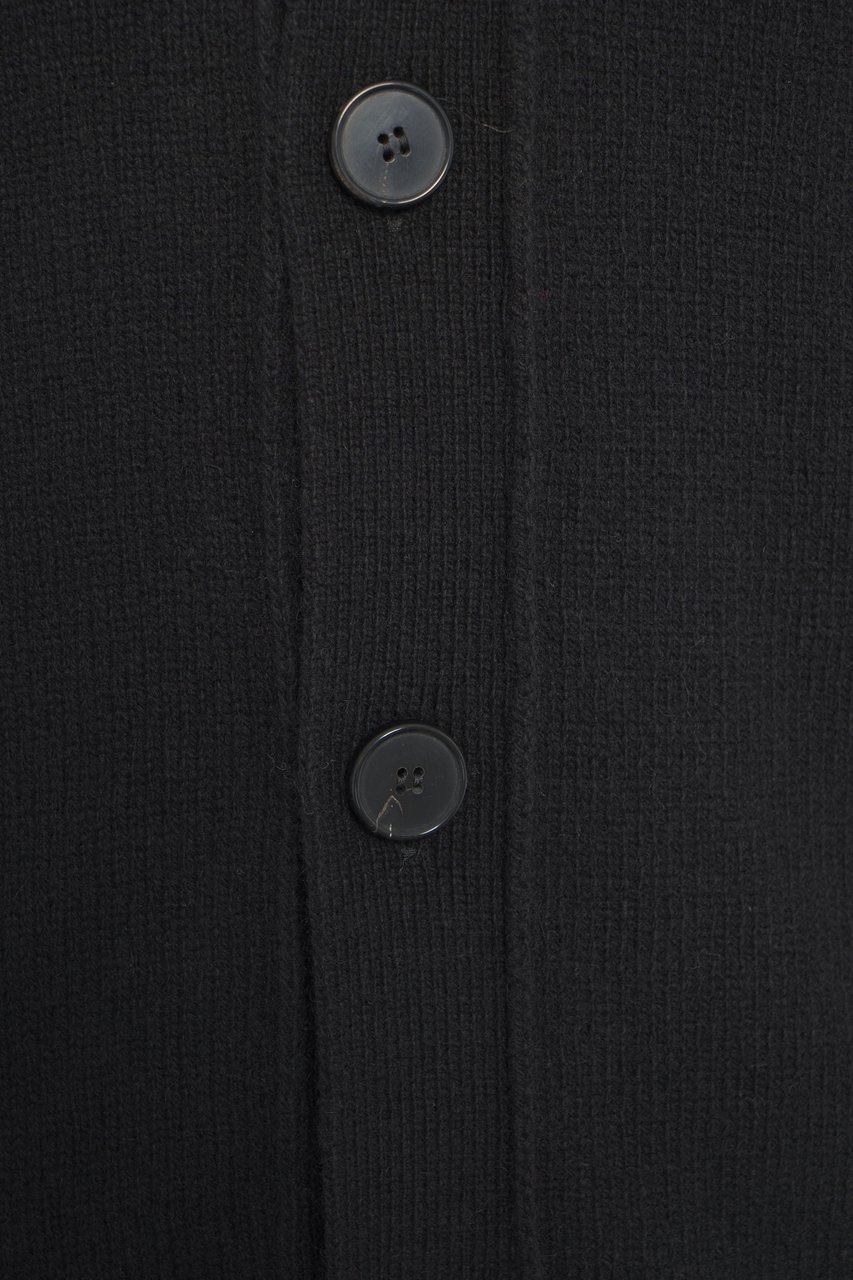 Amaranto Cardigan with polo collar Zwart