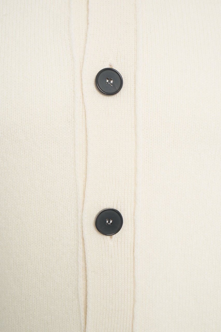 Amaranto Cardigan with polo collar Wit