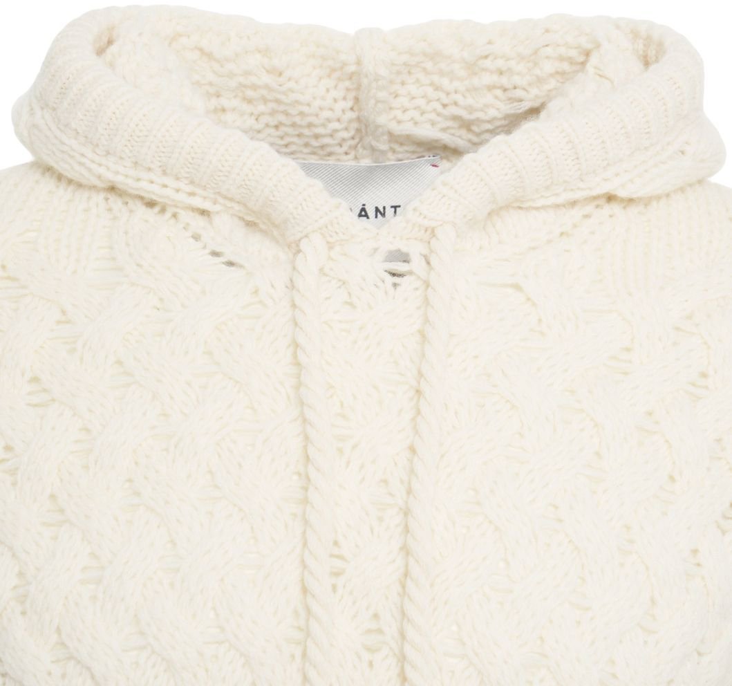 Amaranto Cable knit hoodie Wit