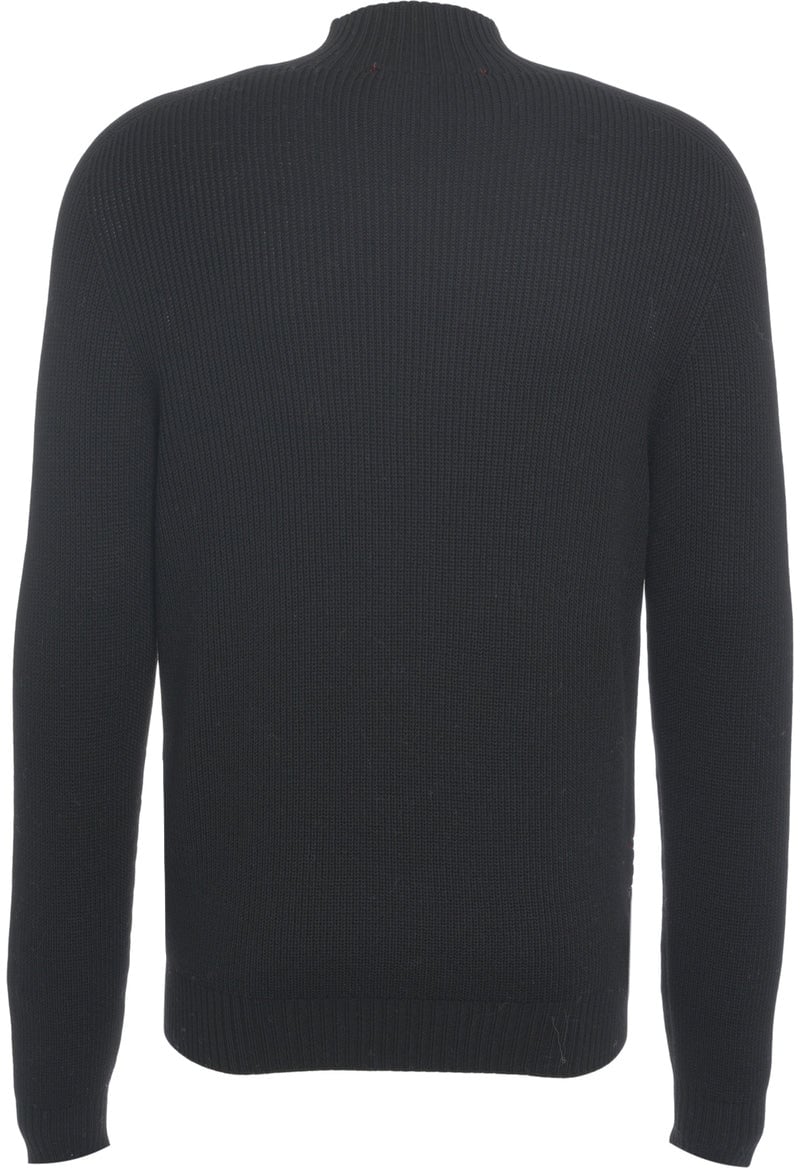 Amaranto Knit sweater with stand-up collar Zwart