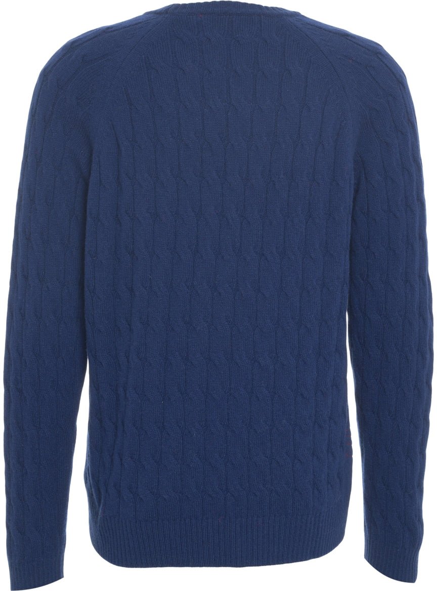 Amaranto Knitted sweater with cable knit pattern Blauw