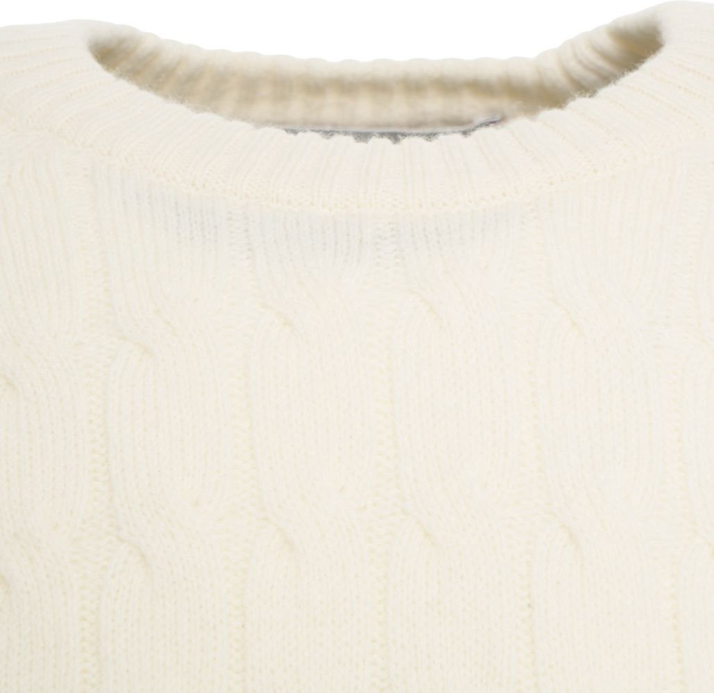 Amaranto Knitted sweater with cable knit pattern Wit