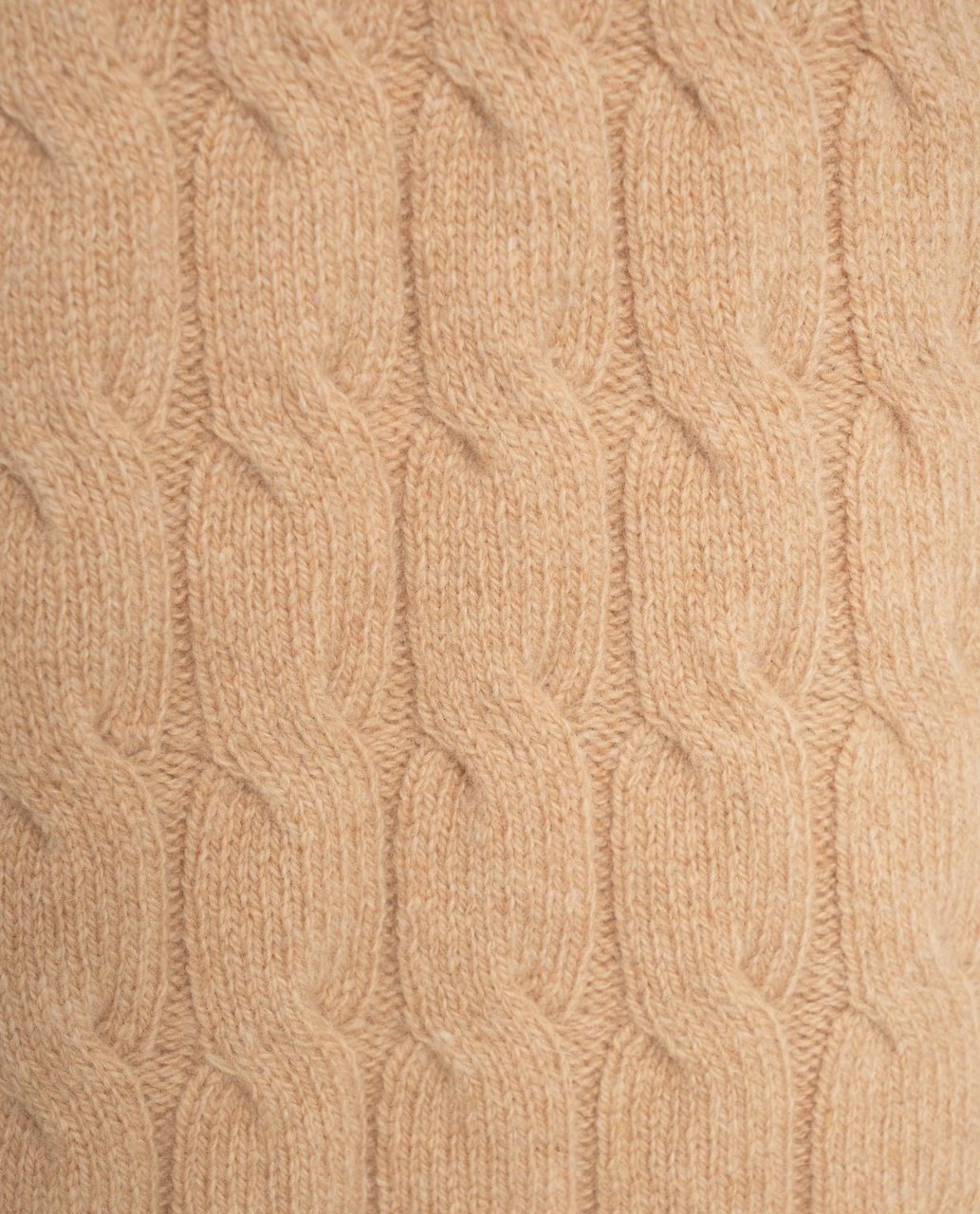 Amaranto Knitted sweater with cable knit pattern Beige