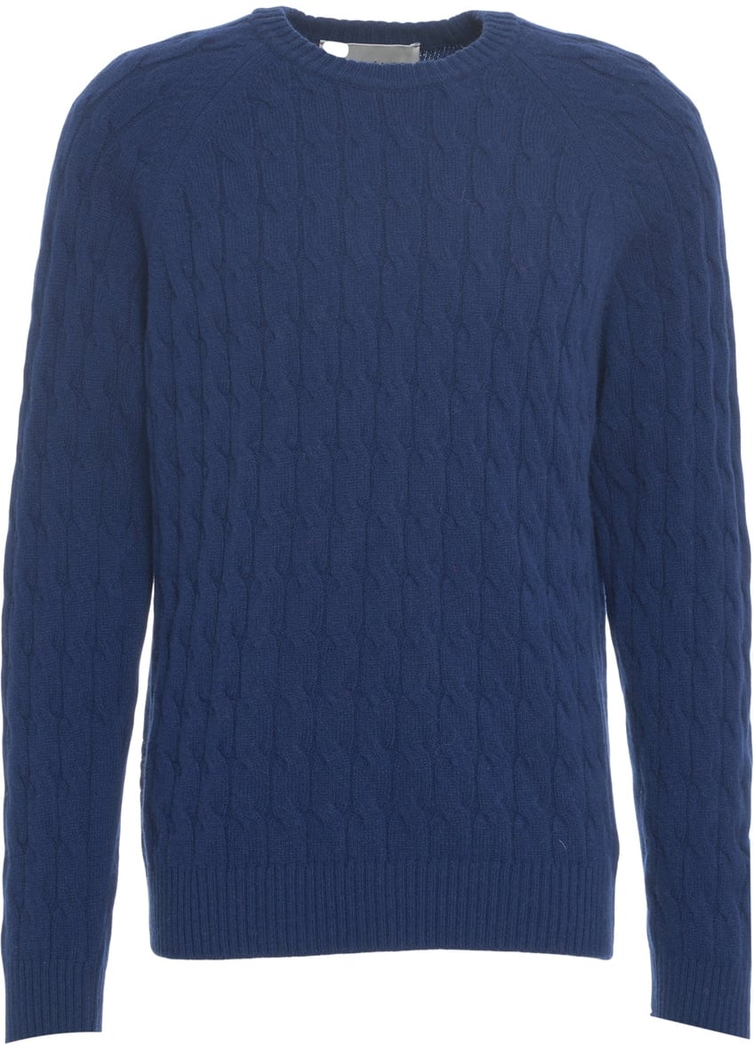 Amaranto Knitted sweater with cable knit pattern Blauw