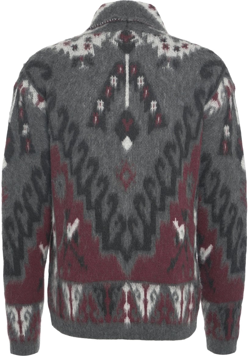 Amaranto Patterned cardigan with shawl collar Beige