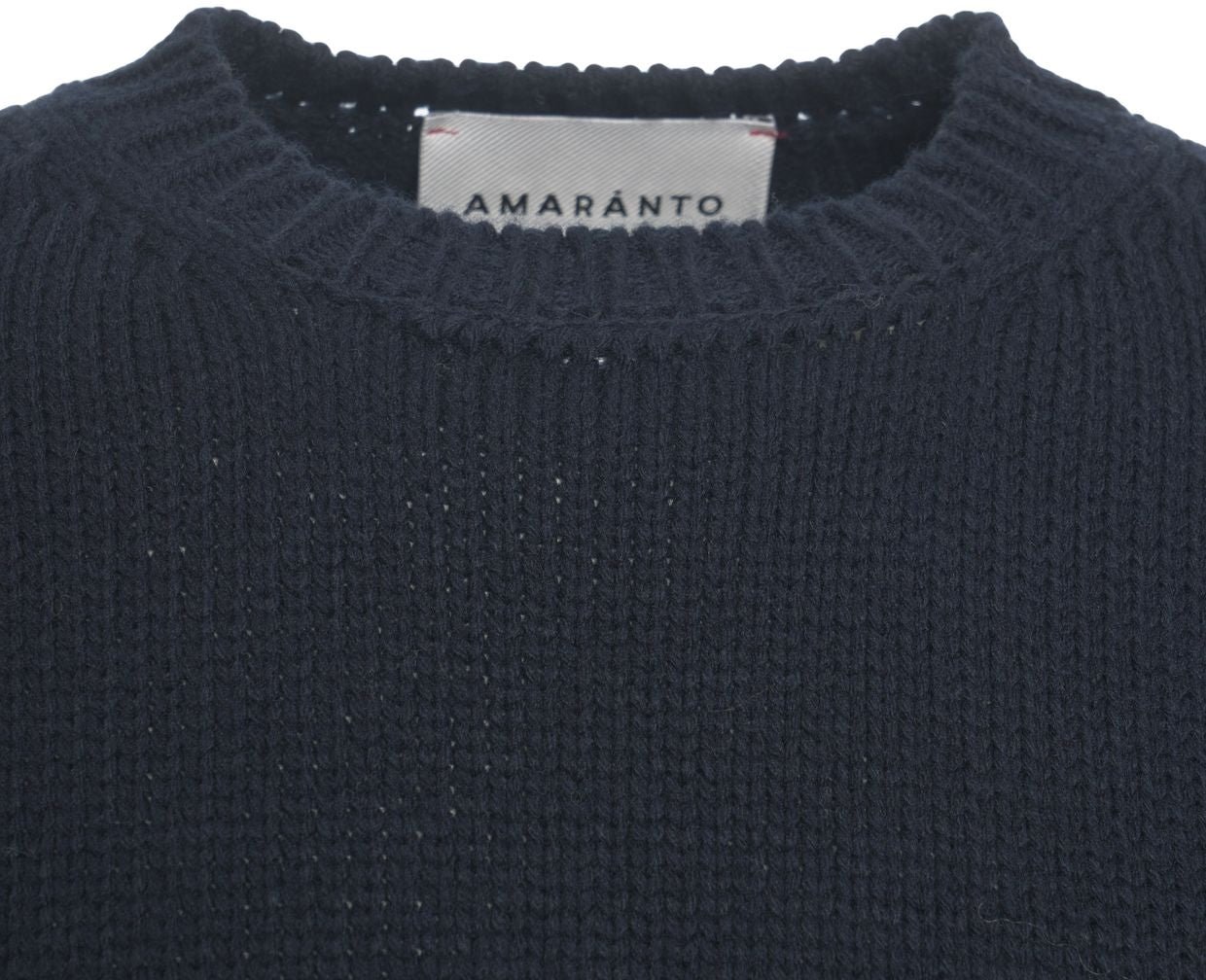 Amaranto Sweater with intarsia logo Blauw