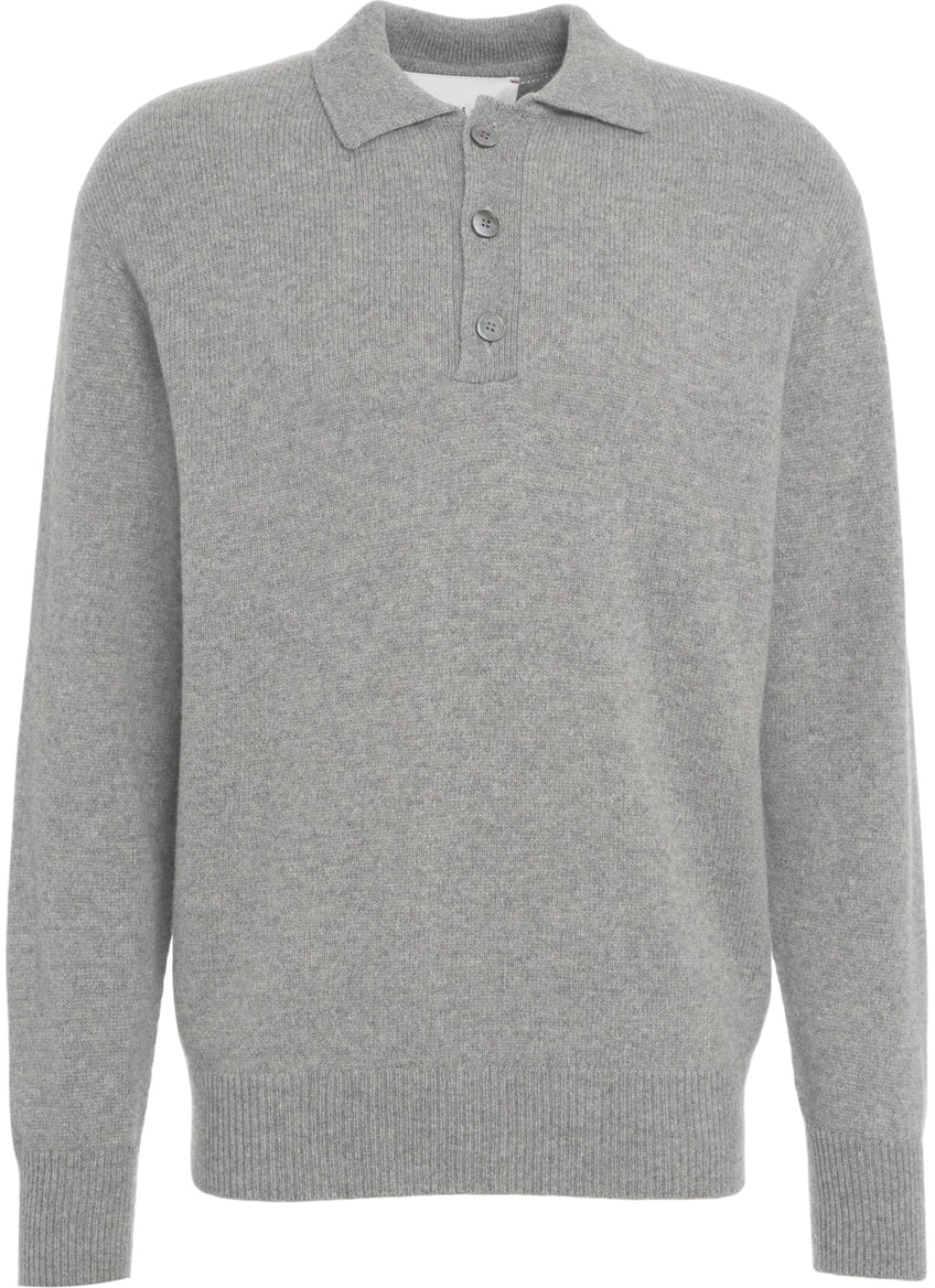 Amaranto Pullover with polo collar Beige