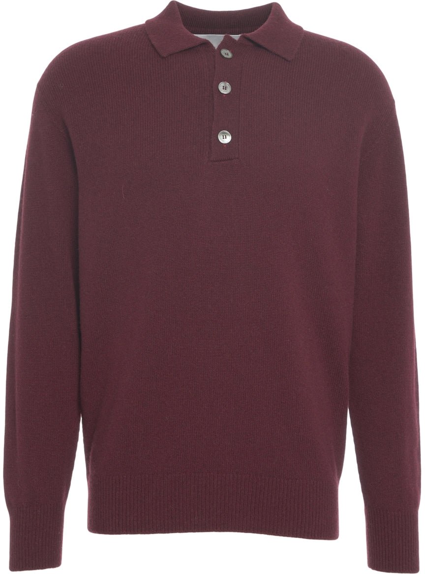 Amaranto Pullover with polo collar Paars