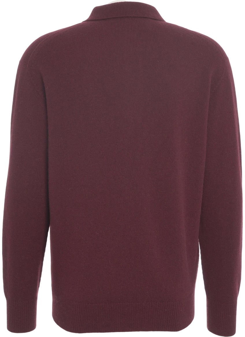 Amaranto Pullover with polo collar Paars