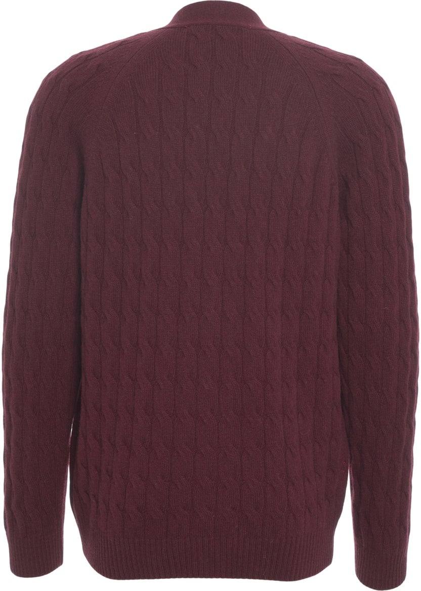 Amaranto Cardigan with cable knit pattern Paars