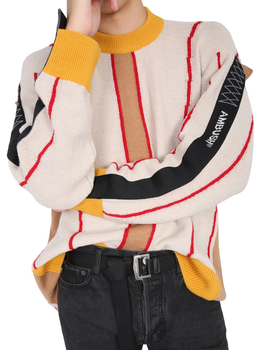 AMBUSH CREW NECK SWEATER Beige