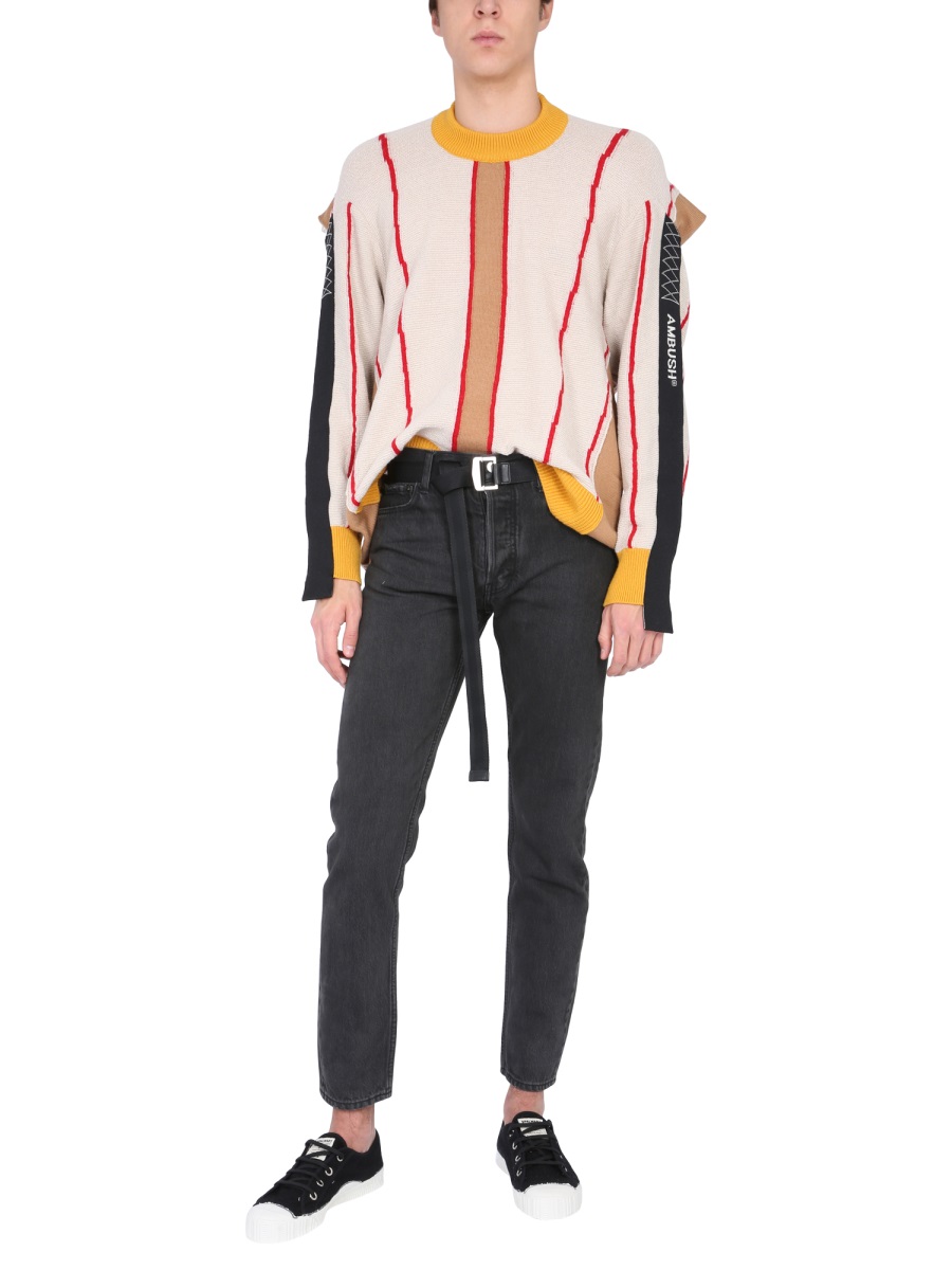 AMBUSH CREW NECK SWEATER Beige