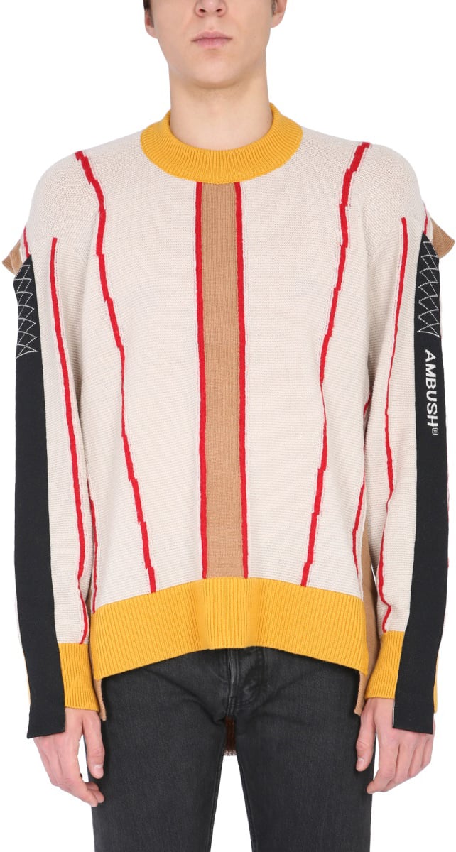 AMBUSH CREW NECK SWEATER Beige