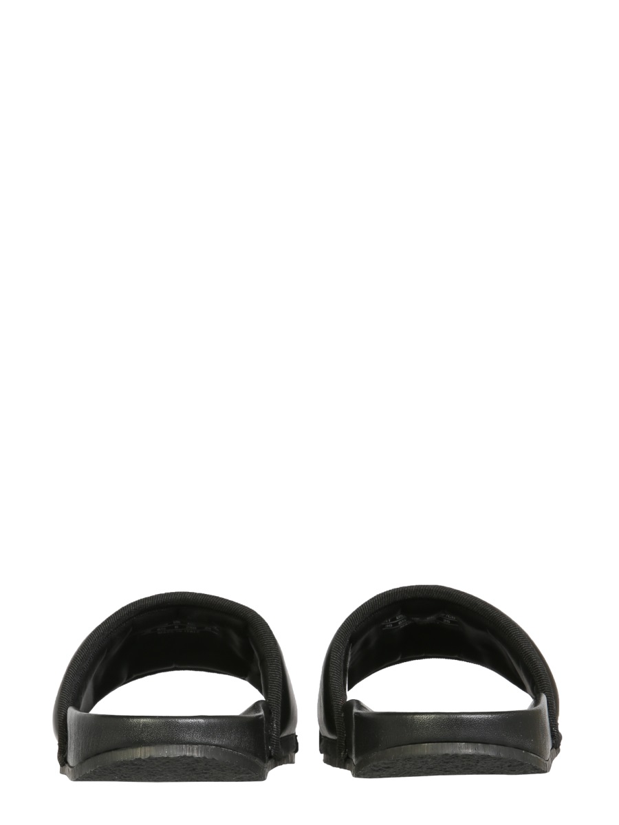 AMBUSH LEATHER SLIDE SANDALS Zwart