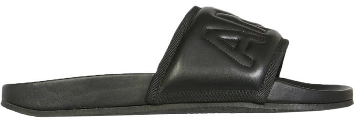 AMBUSH LEATHER SLIDE SANDALS Zwart