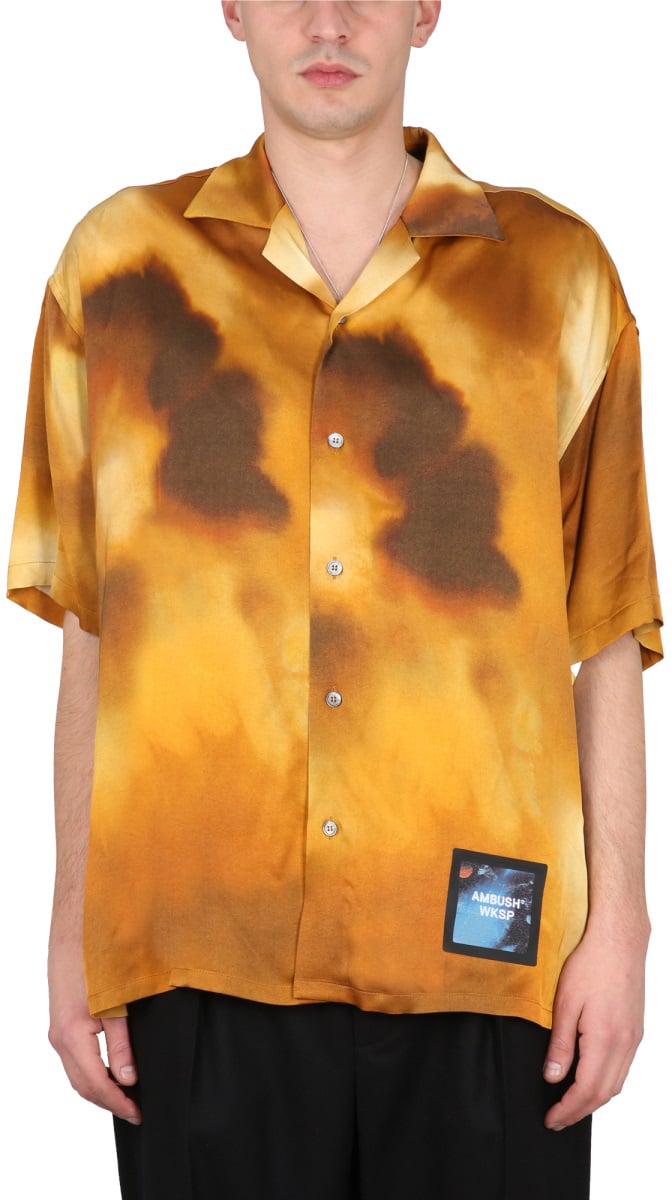 AMBUSH SHIRT WITH LOGO PATCH Geel