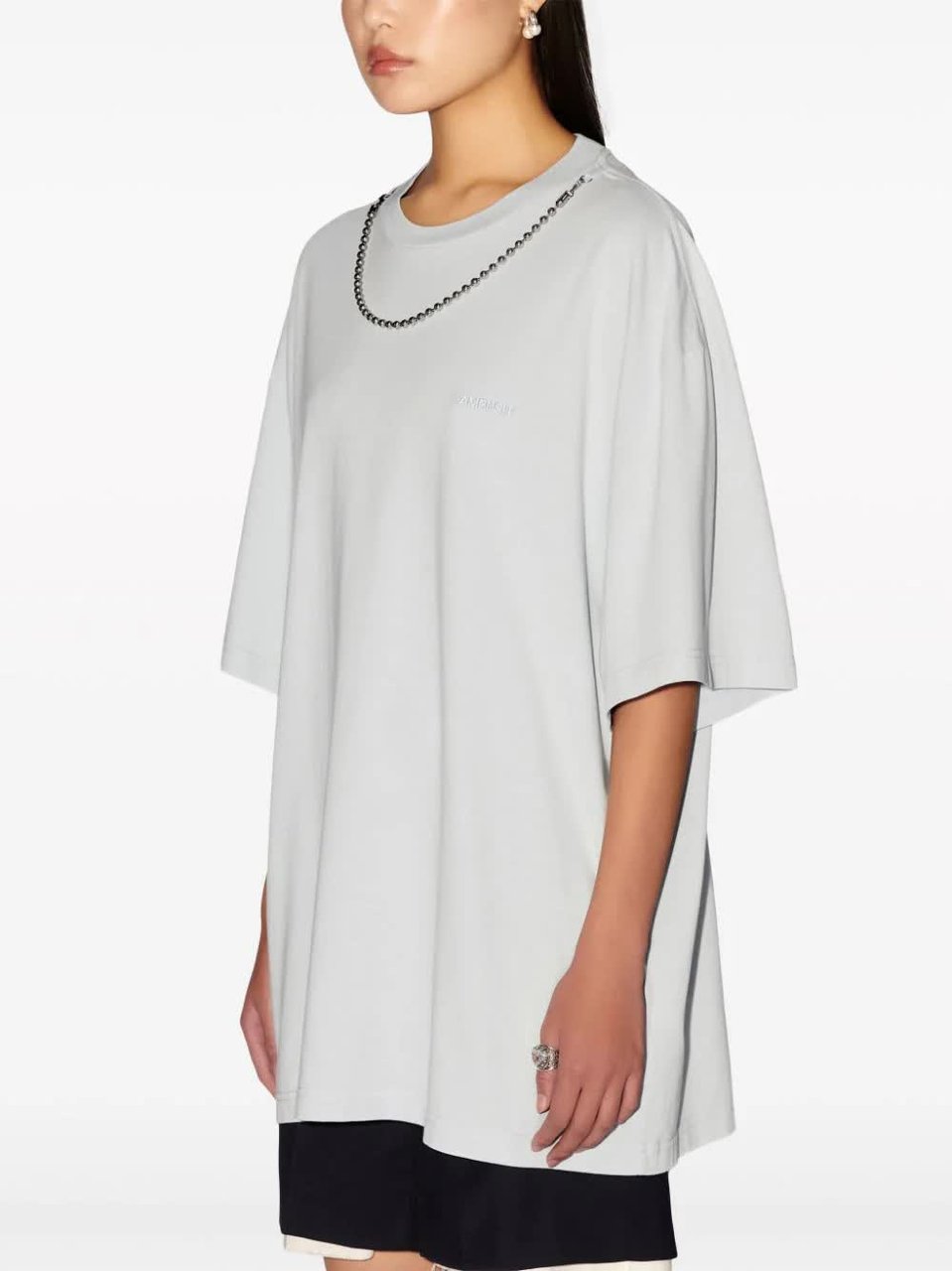AMBUSH Blue Ballchain Detail Organic Cotton T-Shirt Wit