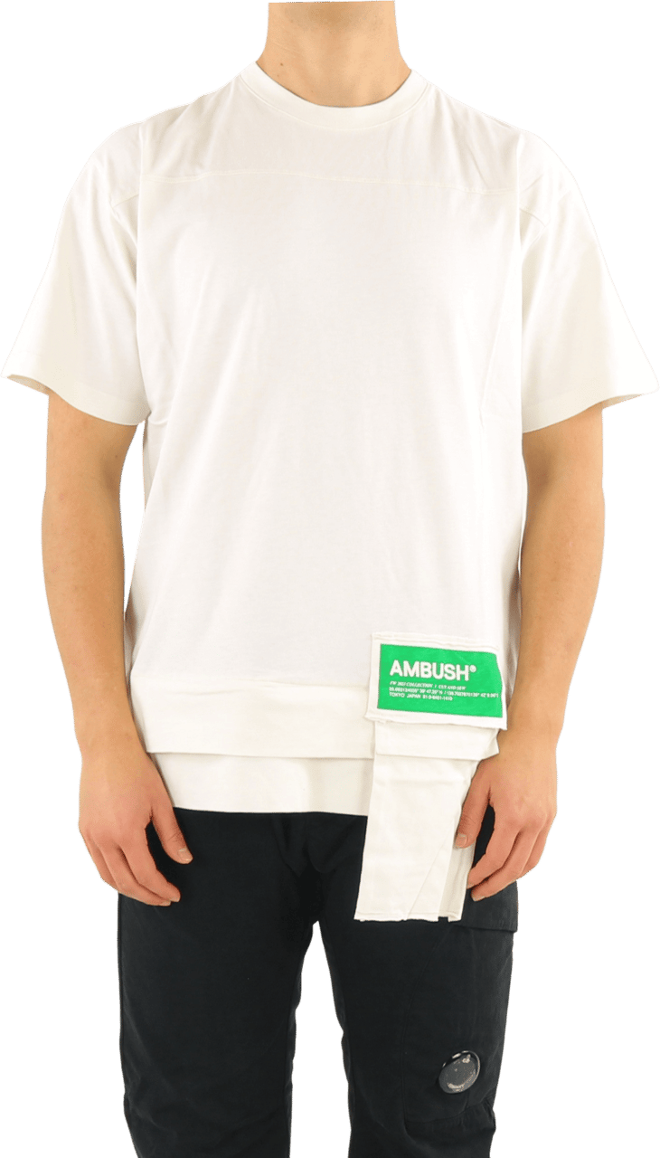 AMBUSH Heren Waist Pocket T-Shirt Tofu Fern Wit