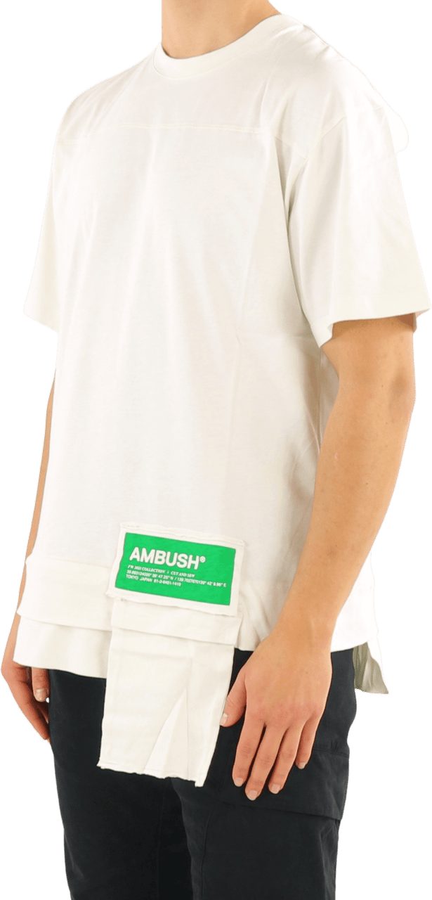 AMBUSH Heren Waist Pocket T-Shirt Tofu Fern Wit