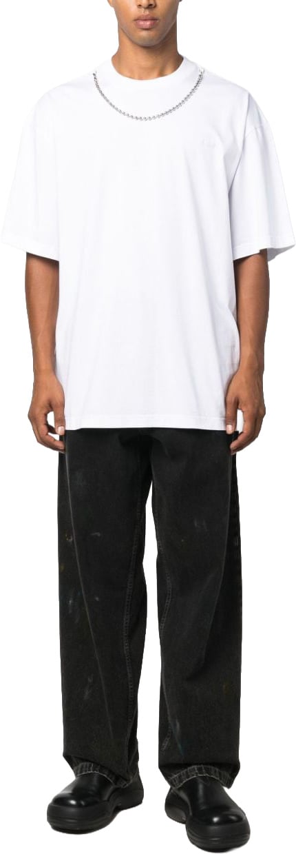 AMBUSH White Ballchain Loose-Fitting Cotton T-Shirt Wit