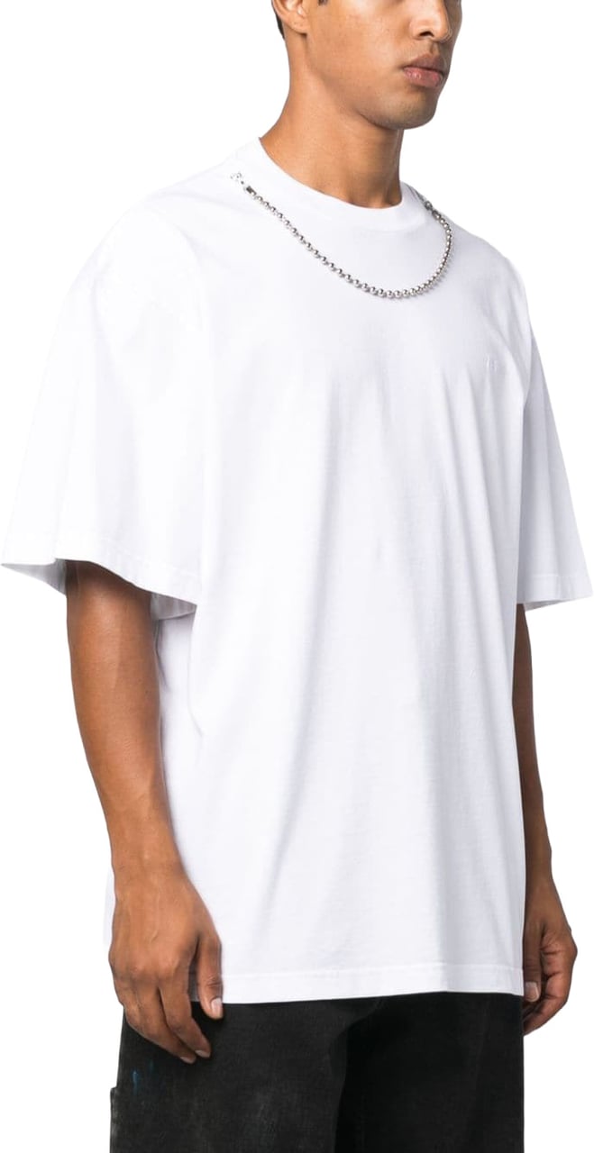 AMBUSH White Ballchain Loose-Fitting Cotton T-Shirt Wit