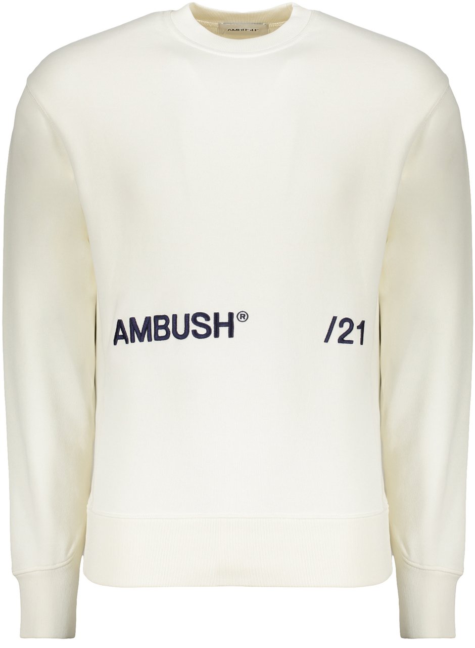AMBUSH Logo embroidered cotton sweatshirt Wit