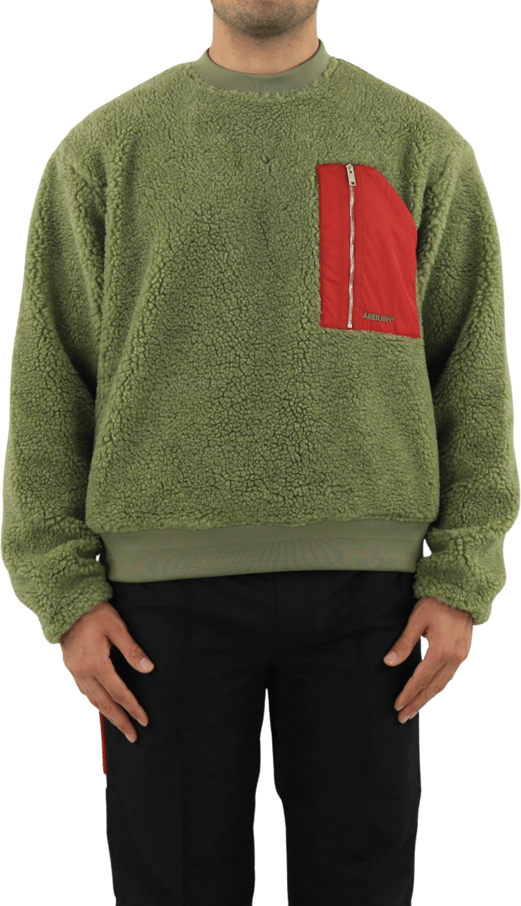 AMBUSH Heren Fleece Top Kaki Kaki Groen