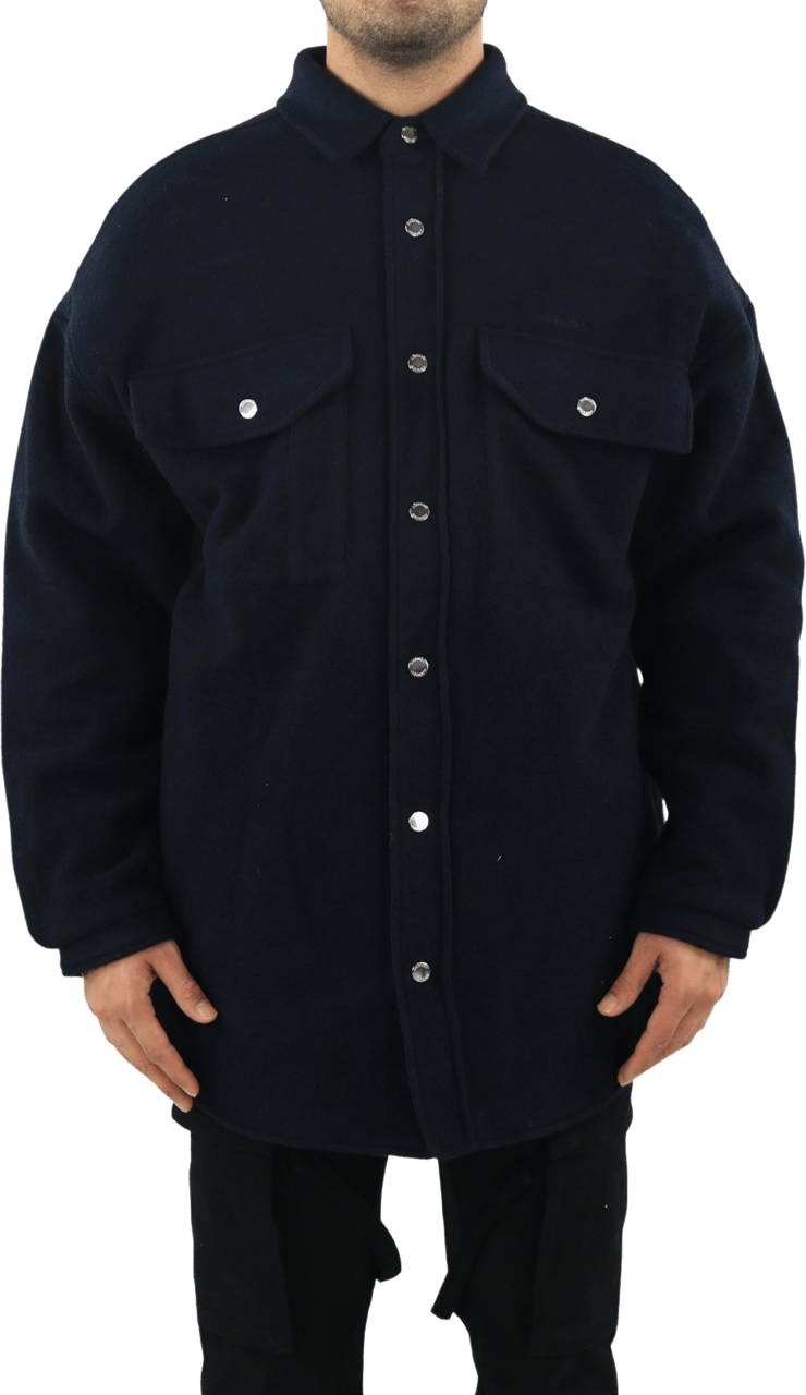 AMBUSH Heren Oversized Shirt Coat Navy Blu Blauw