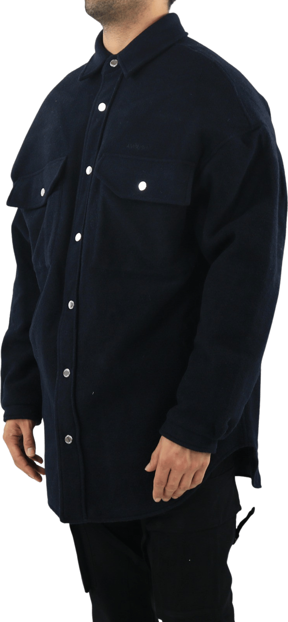 AMBUSH Heren Oversized Shirt Coat Navy Blu Blauw