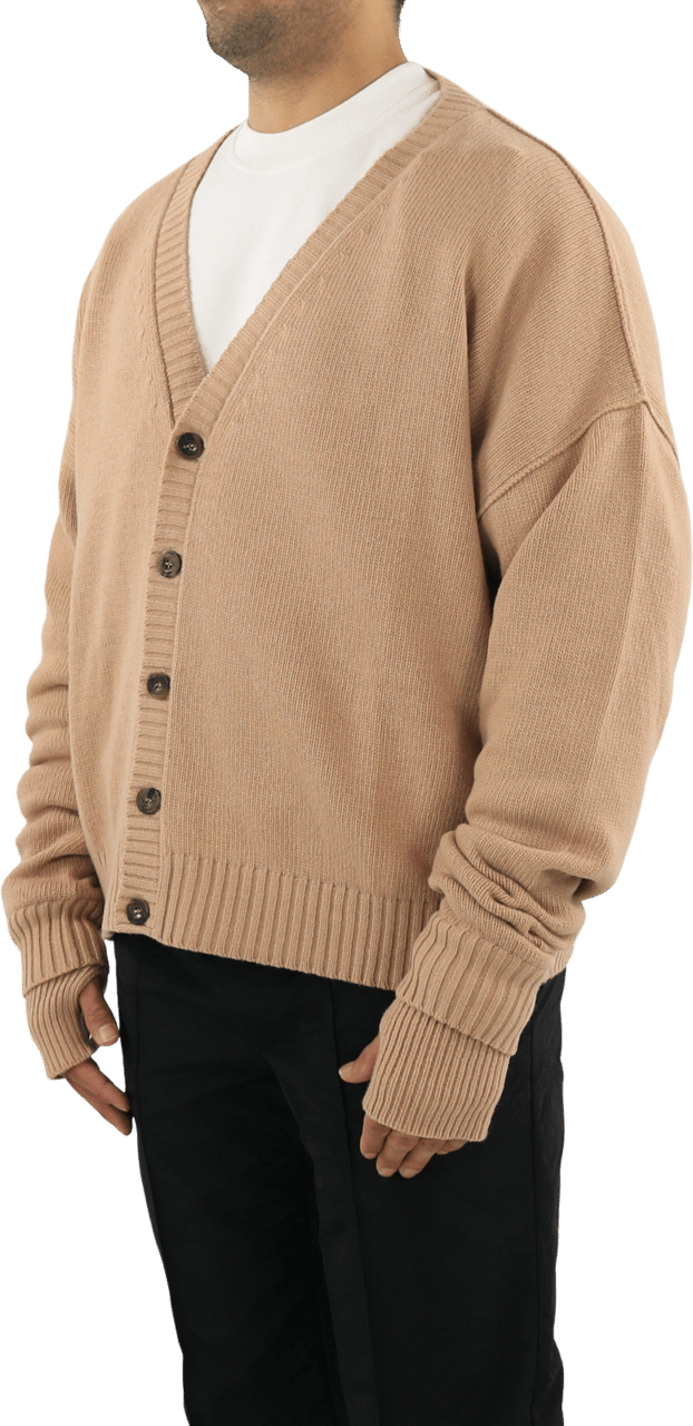 AMBUSH Heren Oversized Logo Cardigan  Natur Beige