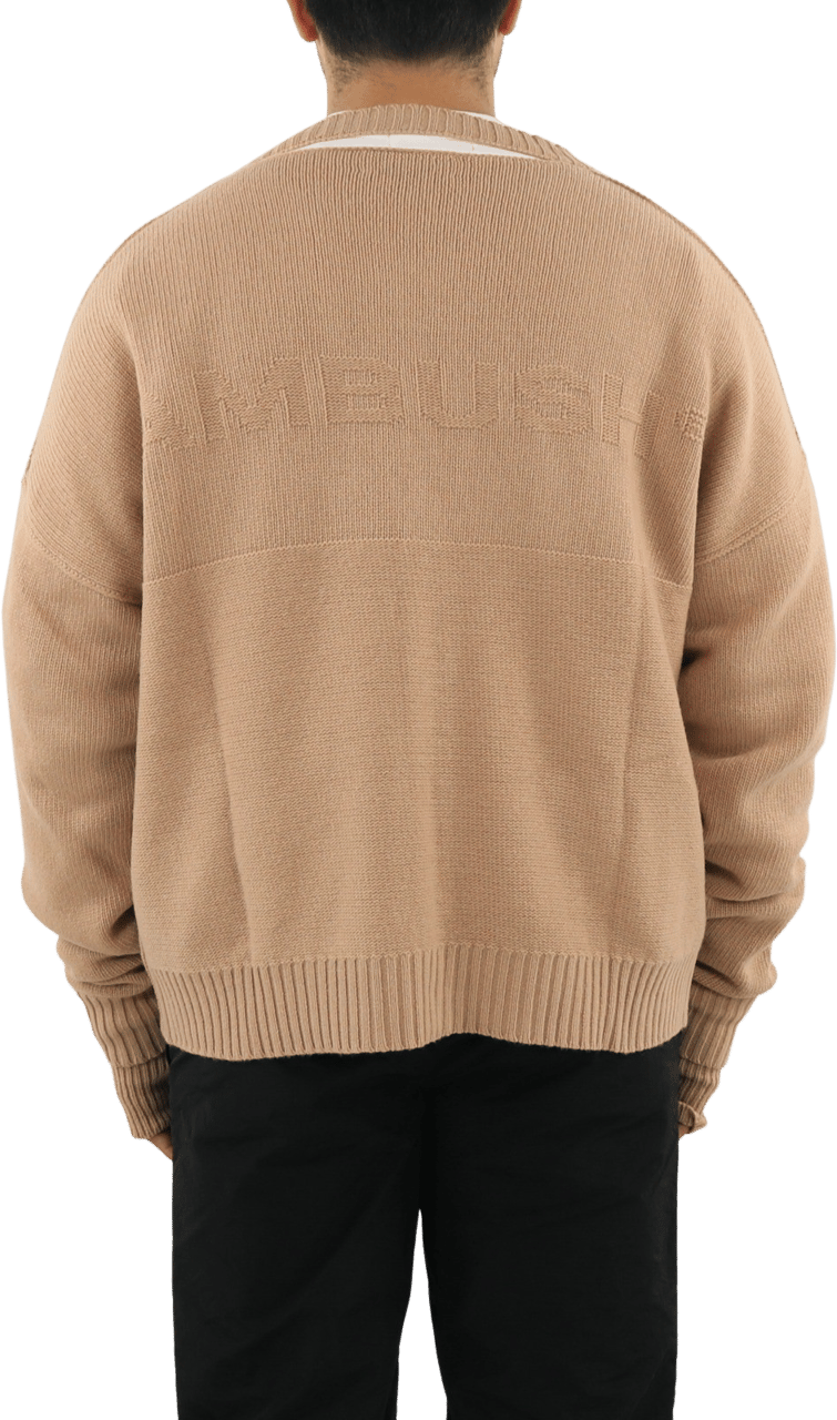 AMBUSH Heren Oversized Logo Cardigan  Natur Beige