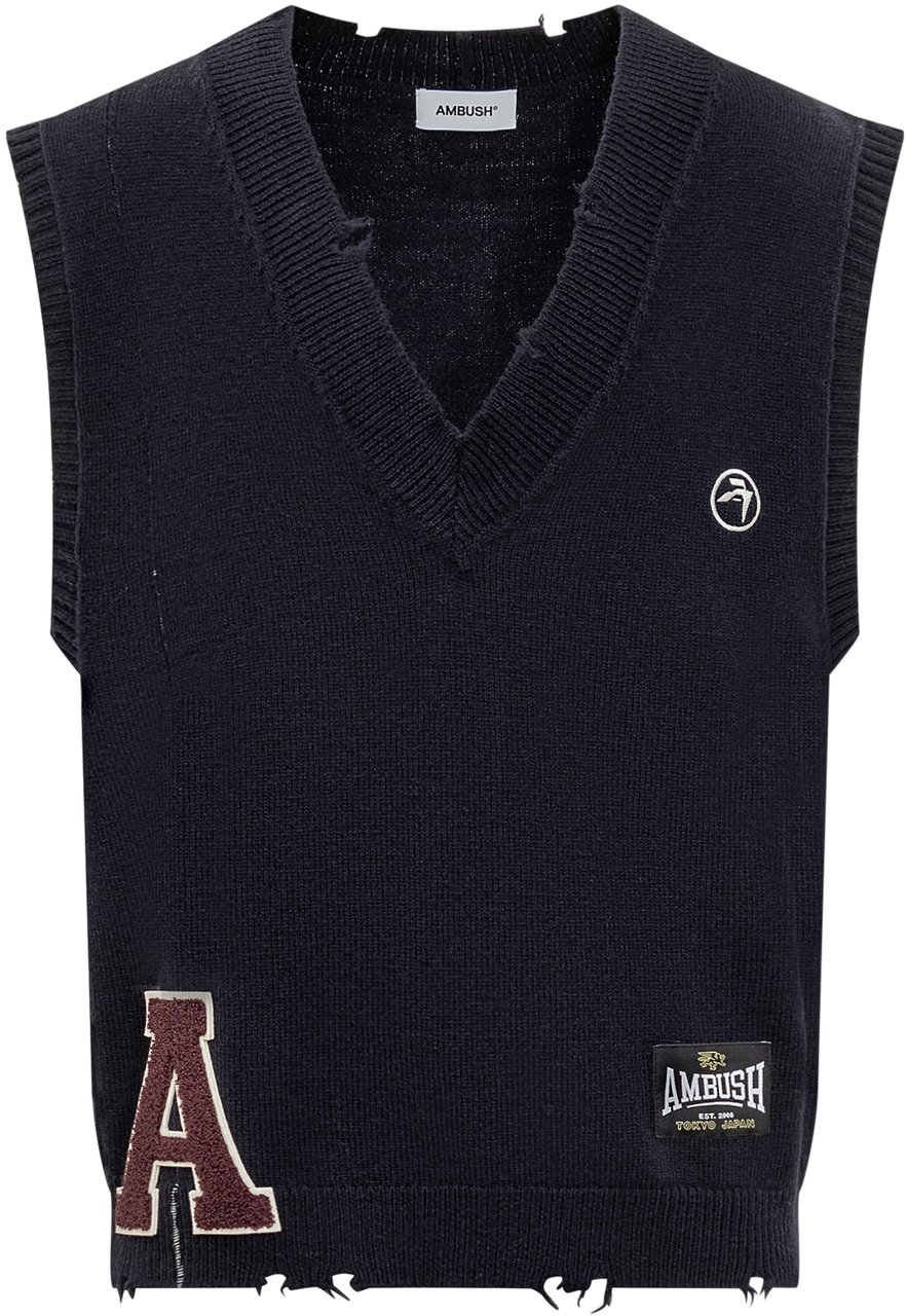 AMBUSH Gilet Repair Stitch Blauw