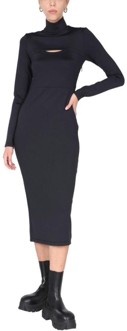 AMBUSH Polo Neck Midi Dress Zwart