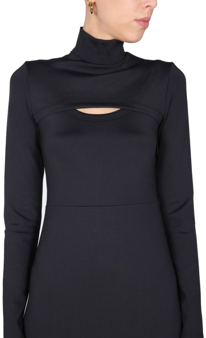 AMBUSH Polo Neck Midi Dress Zwart