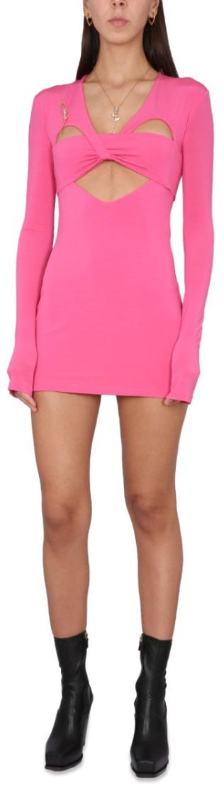 AMBUSH Form-Fitting Pink Mini Dress With Cut-Out Roze