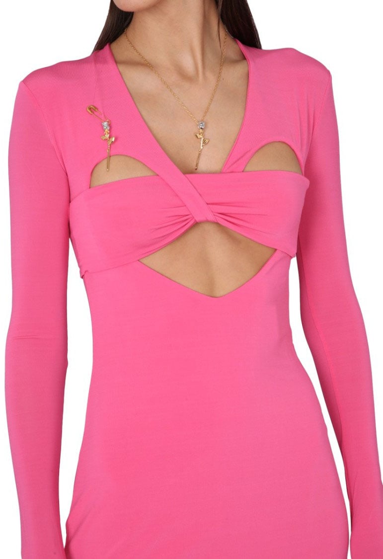 AMBUSH Form-Fitting Pink Mini Dress With Cut-Out Roze